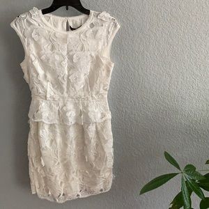 BCBG Gorgeous White Lace Formal Dress, Size S